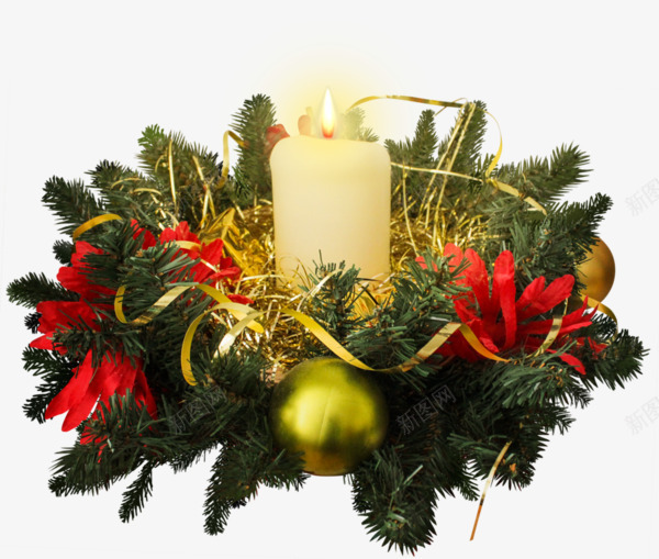 圣诞装饰松树叶上的蜡烛png免抠素材_新图网 https://ixintu.com 圣诞蜡烛 圣诞装饰蜡烛 松树叶上的蜡烛 火焰 白色 白蜡烛 红色 绿色 蜡烛