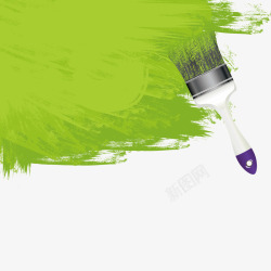 创意笔刷绿色素材