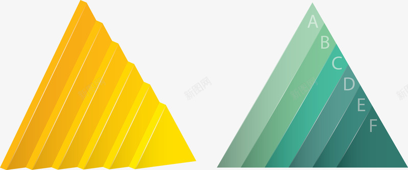 简约三角形PPT元素png免抠素材_新图网 https://ixintu.com PPT元素 三角形 色彩渐变 蓝色 黄色