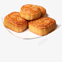 装盘的月饼元素素材
