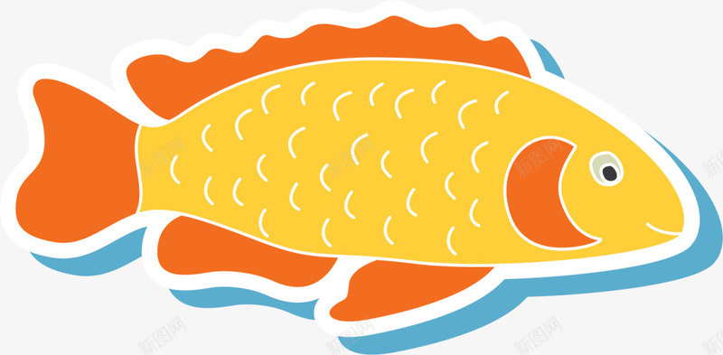 黄色可爱海鱼贴纸png免抠素材_新图网 https://ixintu.com 6月8号 世界海洋日 大海 海鱼贴纸 自然 黄色海鱼