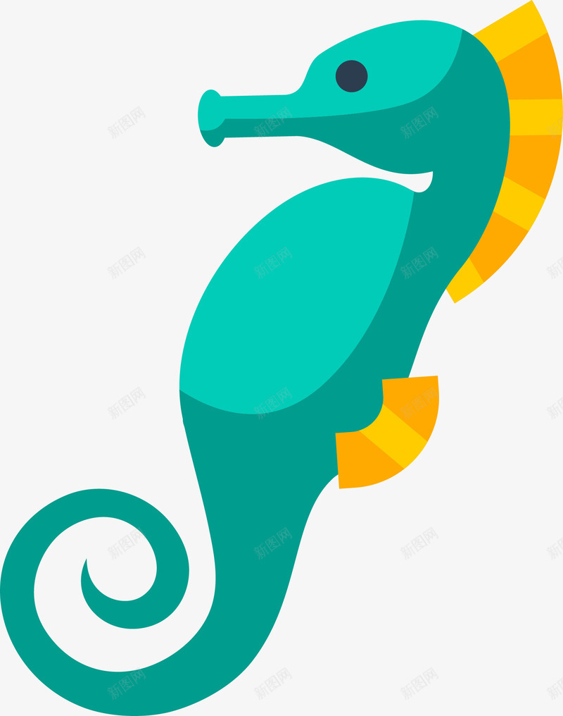 可爱海马png免抠素材_新图网 https://ixintu.com 卡通装饰 可爱 彩色底纹 海洋动物 海马 矢量图案