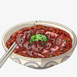 毛血旺手绘画片素材