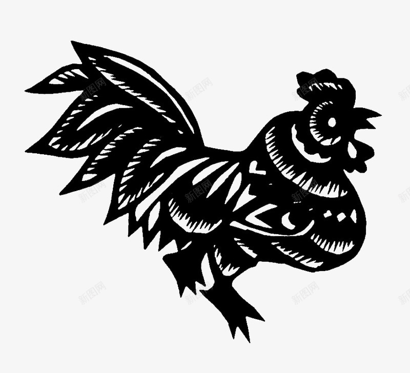 鸡png免抠素材_新图网 https://ixintu.com 剪纸 剪花 动物 印花 装饰图案 鸡