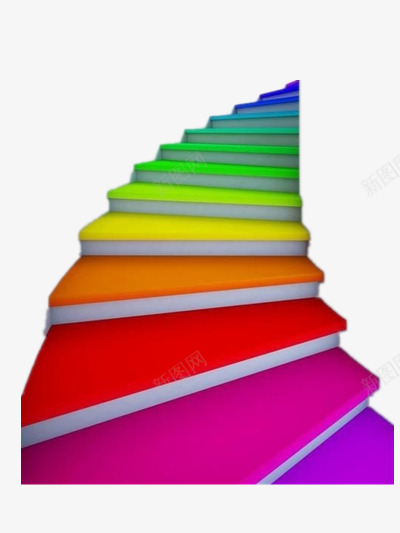 楼梯png免抠素材_新图网 https://ixintu.com 彩色阶梯 色彩 阶梯