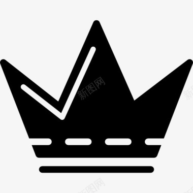 皇冠的轮廓和白色的细节和尖头图标图标