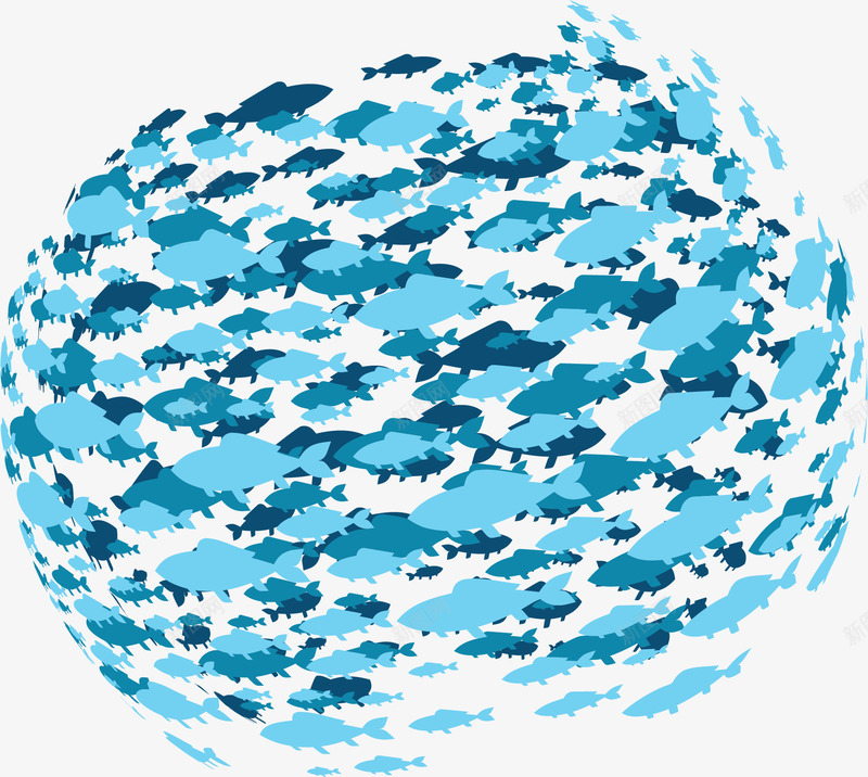 组成球形的蓝色鱼群矢量图ai免抠素材_新图网 https://ixintu.com 一群鱼 海洋 海洋鱼群 矢量png 蓝色鱼群 鱼群 矢量图