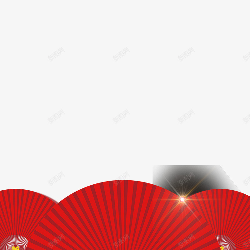 红色喜庆春节庆祝质感扇子png免抠素材_新图网 https://ixintu.com 创意 圆弧 扇子 折叠 折痕 红色 纹理 质感
