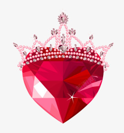 戴皇冠的钻石爱心素材