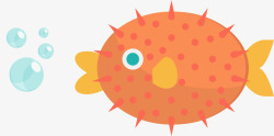 橙色泡泡世界海洋日吐泡泡的鱼高清图片