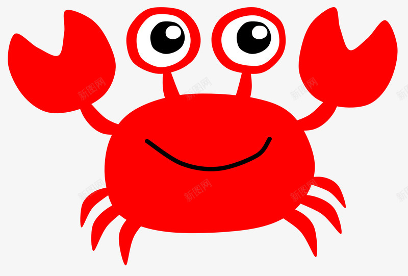 可爱的手绘螃蟹png免抠素材_新图网 https://ixintu.com 可爱风格 手绘素材 海洋生物 红色 螃蟹素材