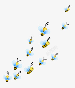 卡通绘画一群小蜜蜂素材