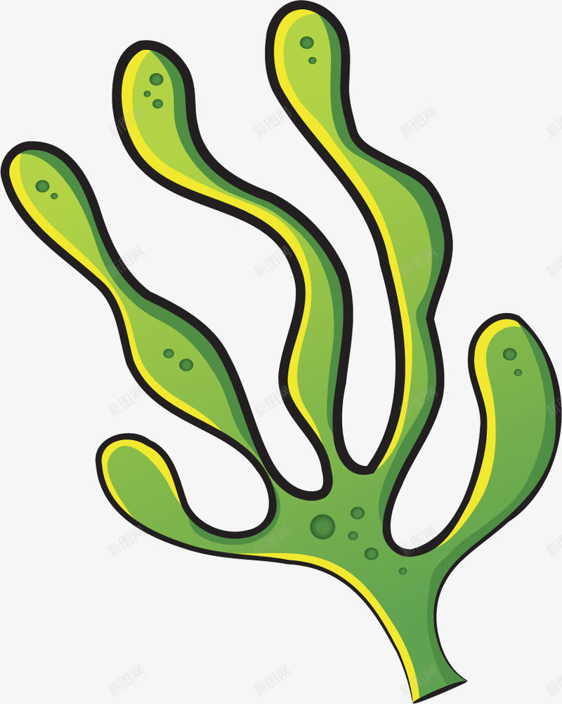 卡通手绘海藻png免抠素材_新图网 https://ixintu.com 卡通植物 植物 海底植物 海洋生物 海藻 绿色海藻