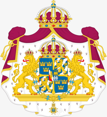 瑞典国徽手绘图案图标图标