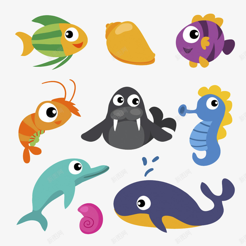 海底世界动物饲料png免抠素材_新图网 https://ixintu.com 动物 卡通 海洋 装饰