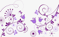文艺风紫色藤蔓装饰素材