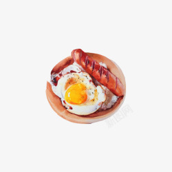 煎鸡蛋早餐手绘画片素材