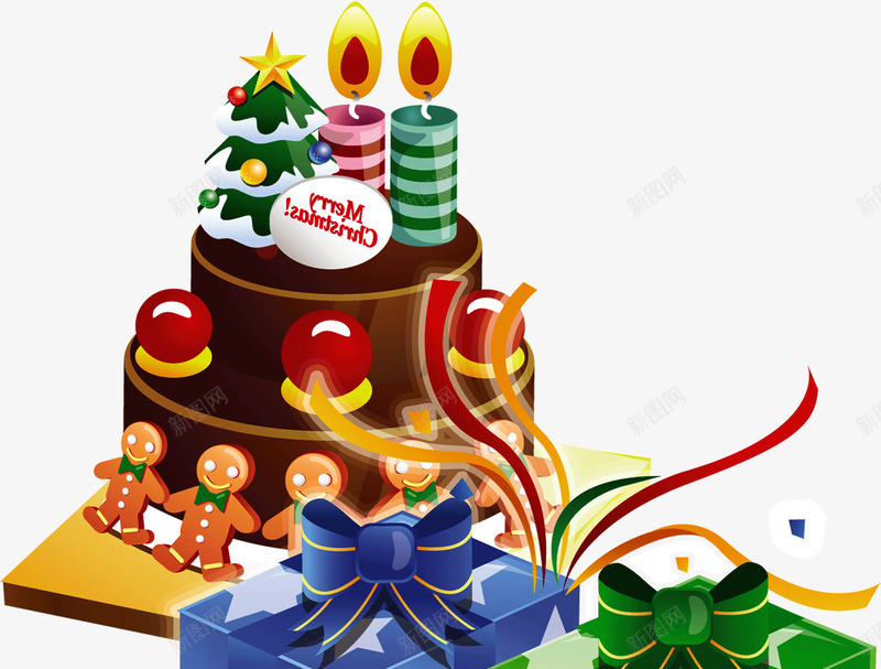 精美庆祝圣诞巧克力蛋糕png免抠素材_新图网 https://ixintu.com 圣诞 巧克力 庆祝 精美 蛋糕