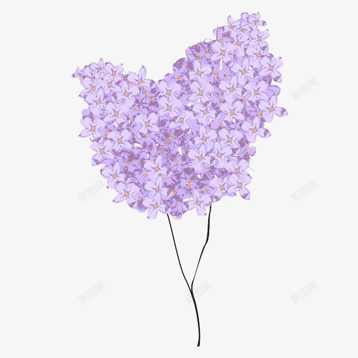 紫藤花爱心png免抠素材_新图网 https://ixintu.com 植物 紫色 紫藤花 花卉 花朵 花爱心