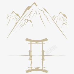 手绘山峰素材