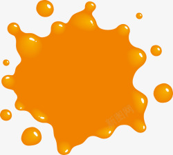 橙色清新水彩素材