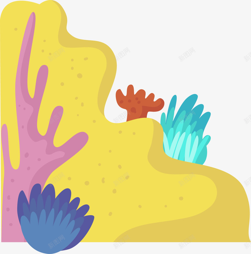 世界海洋日海底世界png免抠素材_新图网 https://ixintu.com 世界海洋日 海底世界 海洋植物 海洋生物 海草 紫色珊瑚
