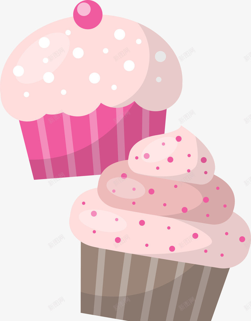 粉色纸杯蛋糕甜品png免抠素材_新图网 https://ixintu.com 卡通图案 庆祝 甜品 矢量图案 粉色 蛋糕
