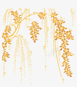 黄褐色边花树藤条高清图片