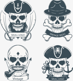海盗印花手绘骷髅印花图标高清图片