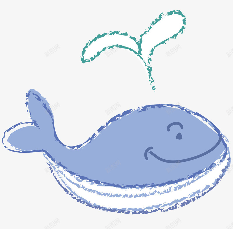 卡通小动物png免抠素材_新图网 https://ixintu.com 卡通 可爱的动物 小海豚 海洋动物 蓝色