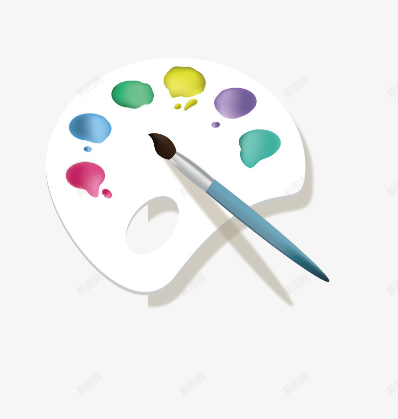 画画盘png免抠素材_新图网 https://ixintu.com 免扣png素材 免费png素材 画笔 绘画 颜料 颜色