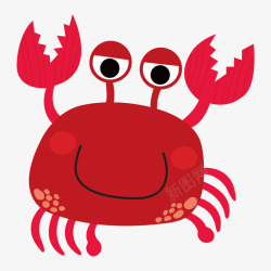 世界海洋日红色螃蟹矢量图素材
