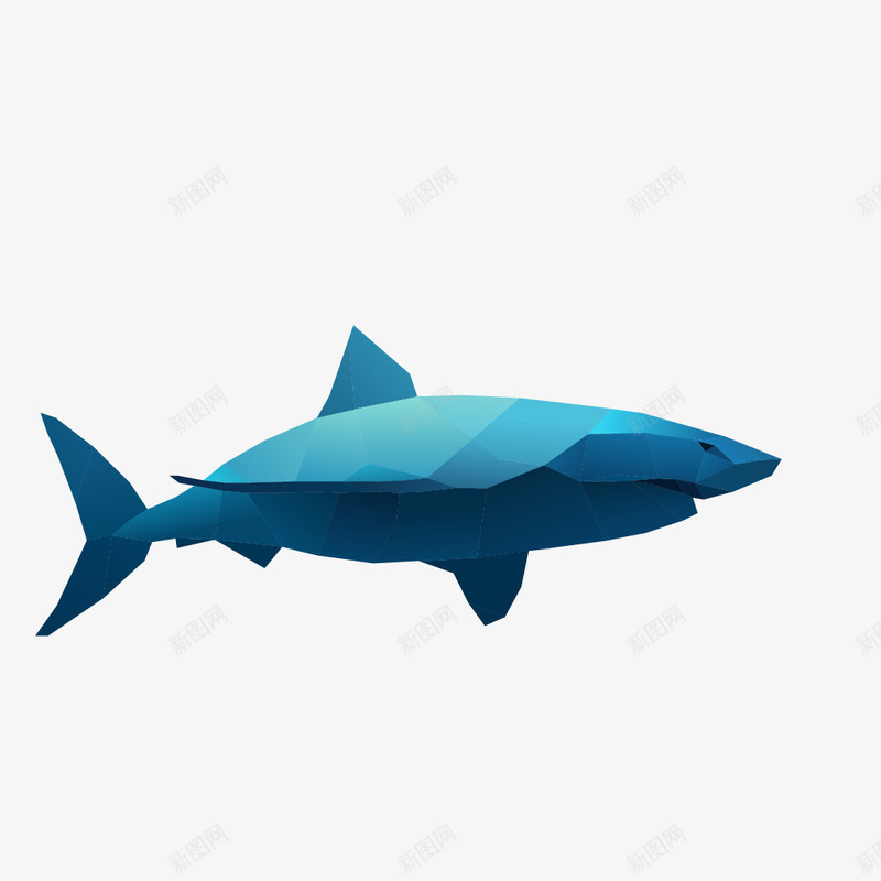 手绘立体卡通鲨鱼png免抠素材_新图网 https://ixintu.com 动漫 动画 海洋生物 立体鲨鱼 蓝色鲨鱼 鲨鱼