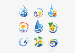 海洋小图标沙滩海景小图标高清图片