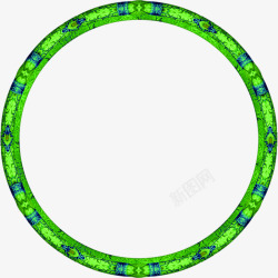 绿色印花圆环素材