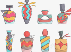 色彩丰富香水瓶各种形状香水瓶高清图片