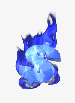 燃烧的蓝色火焰素材