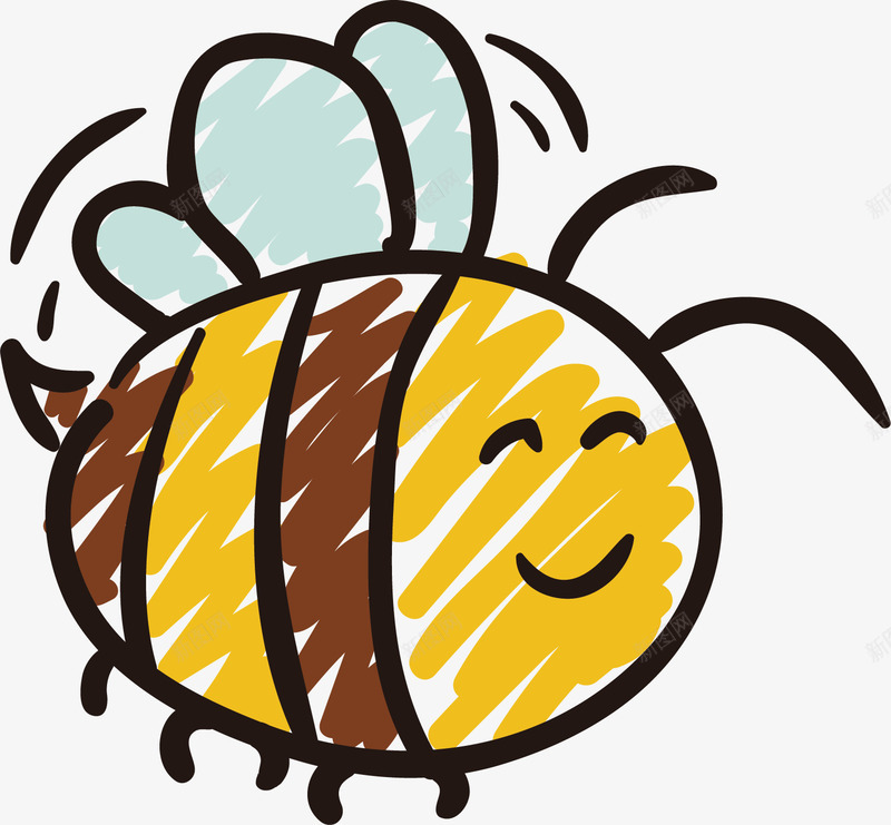 虫蜜蜂绘画矢量图ai免抠素材_新图网 https://ixintu.com 创意 卡通动画 卡通手绘 绘画 虫 蜜蜂 矢量图