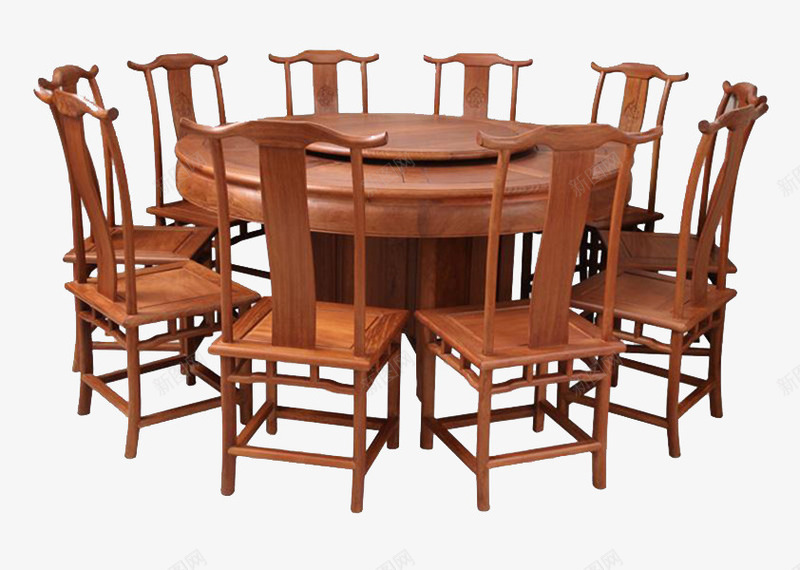 大型红木桌椅十一件套png免抠素材_新图网 https://ixintu.com 十一件套 印花 手工雕花 红木椅 红木椅子 老椅子 酸枝木