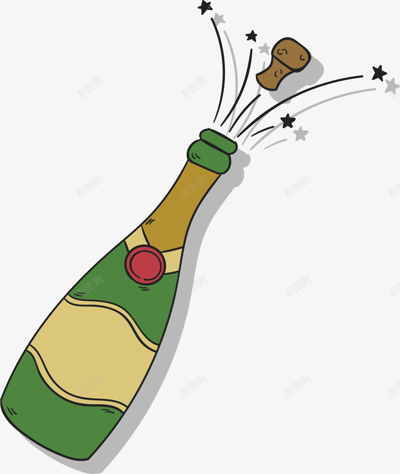 节日庆祝香槟矢量图ai免抠素材_新图网 https://ixintu.com 开香槟 新年庆祝 矢量png 矢量图 节日香槟 香槟 香槟喷射 香槟酒