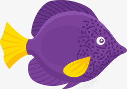 卡通紫色小鱼素材