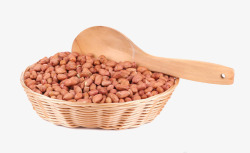豆类粮食堆一篮花生米高清图片