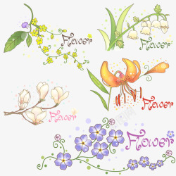 花朵花蕊花枝植物图素材
