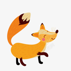 狐狸印花手绘卡通可爱小狐狸高清图片