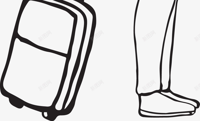 手绘背行李的人png免抠素材_新图网 https://ixintu.com 人物 手绘画 矢量装饰 装饰