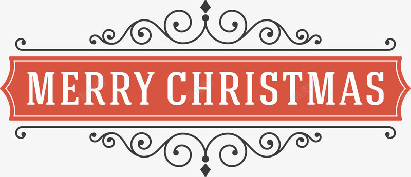 圣诞快乐条幅png免抠素材_新图网 https://ixintu.com christmas merry 喜庆 圣诞快乐 红色条幅 黑色藤蔓