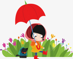 绘画雨伞儿童绘画高清图片