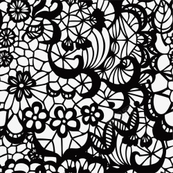 交错藤蔓手绘黑色花朵花纹高清图片