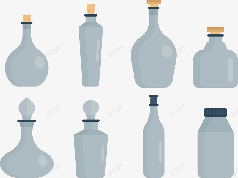 彩绘瓶子png免抠素材_新图网 https://ixintu.com 彩绘 瓶塞 瓶子 瓶盖 色彩 集合 颜色
