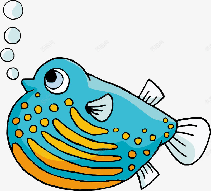 可爱吉祥物png免抠素材_新图网 https://ixintu.com 海洋生物可爱卡通气泡鱼